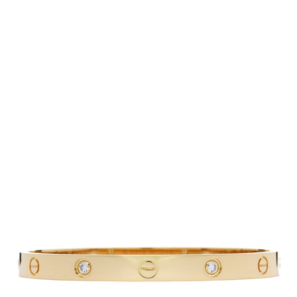 Cartier 18K Yellow Gold 4 Diamond LOVE Bracelet 18 3 of 10