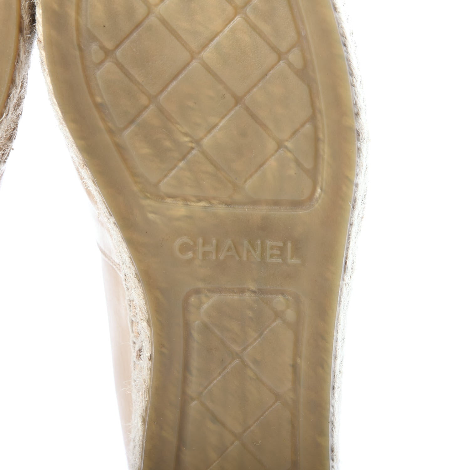 Chanel Lambskin CC Espadrilles 38 Beige Black 7 of 10