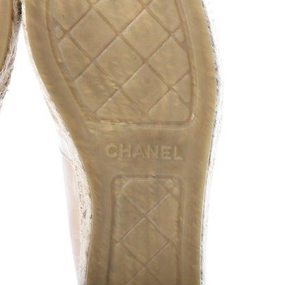 Chanel Lambskin CC Espadrilles 38 Beige Black 7 of 10