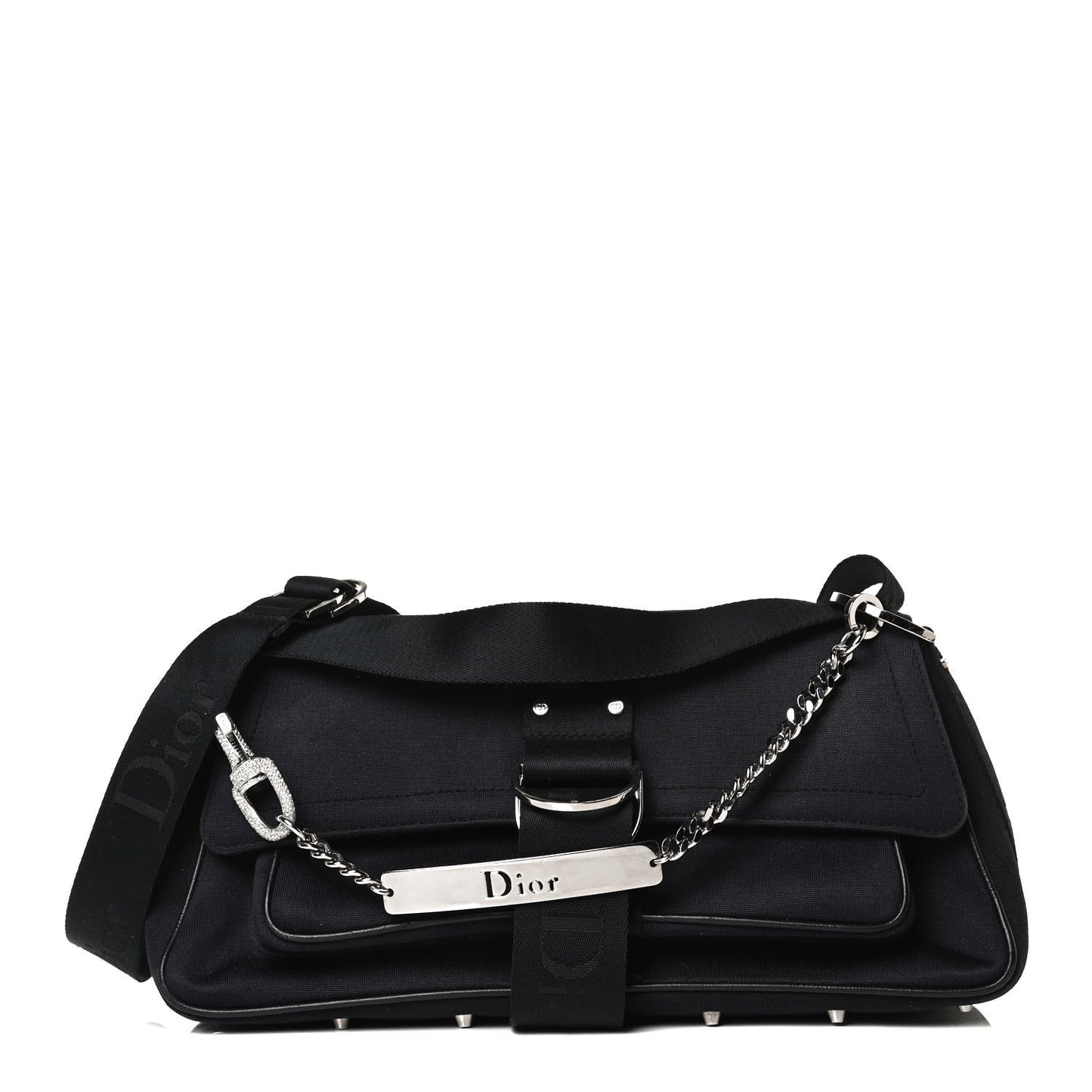 Silk Jersey Crystal Hardcore Clutch Black