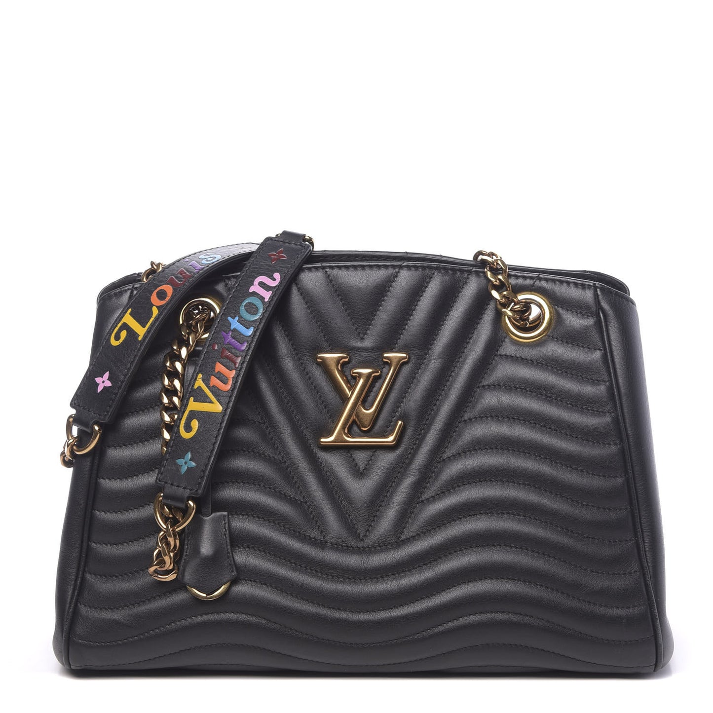 Calfskin New Wave Chain Tote Black