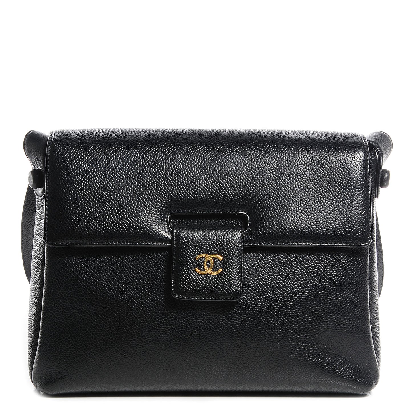 Caviar Medium Shoulder Bag Black
