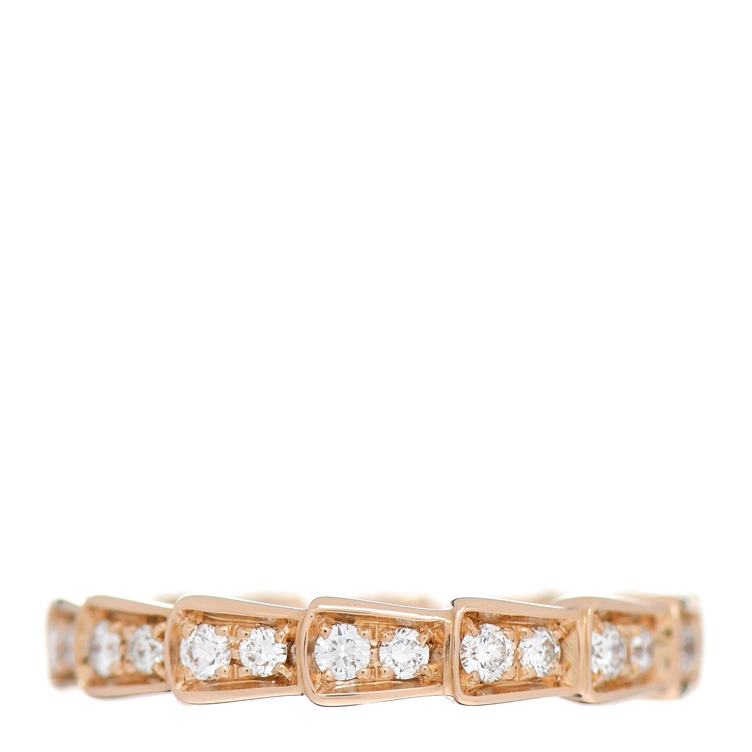 Bulgari 18K Rose Gold Diamond Serpenti Pave Band Ring 51 5.75 3 of 7