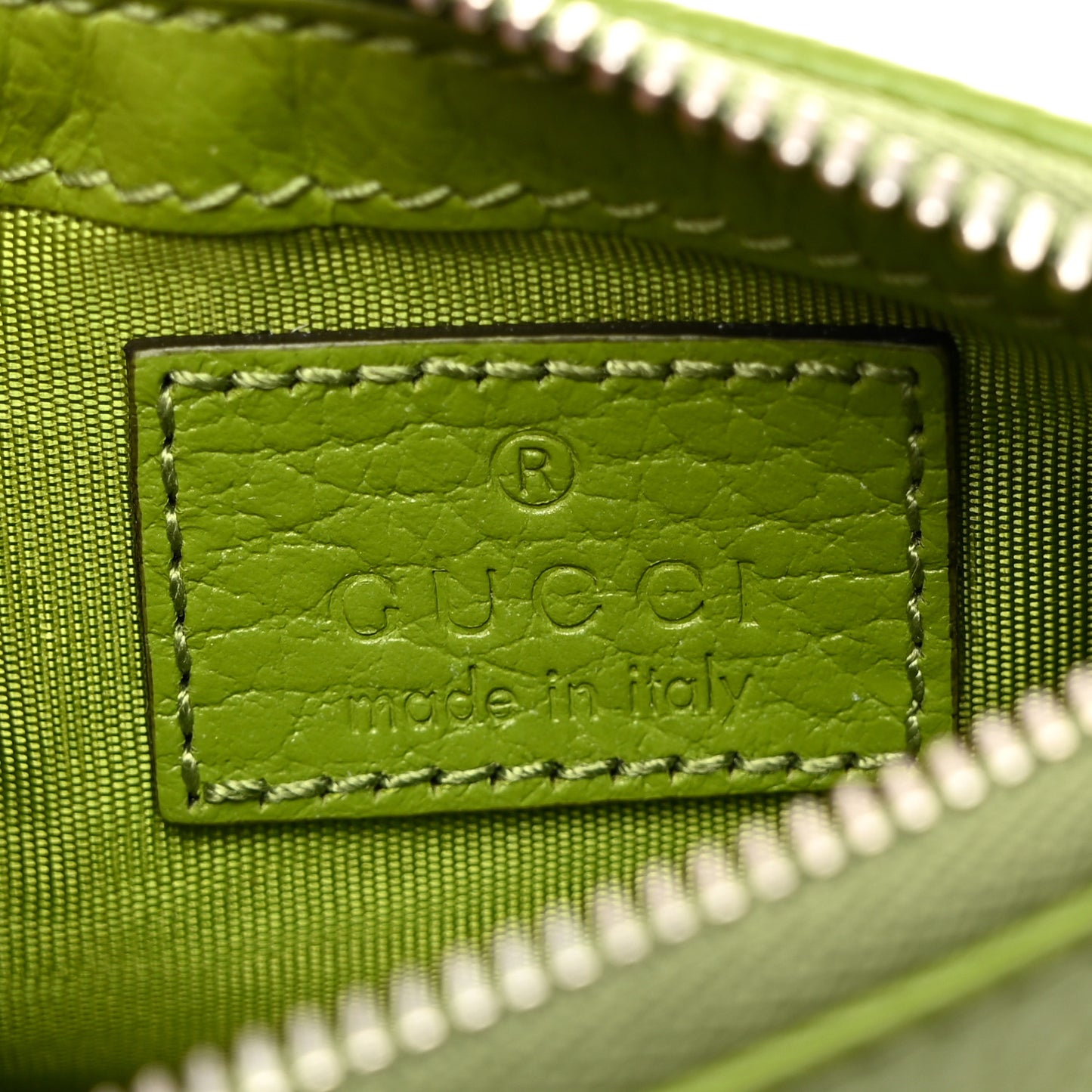 Dollar Calfskin Enamel Monochrome GG Marmont Key Case Card Holder Lemon Leaf