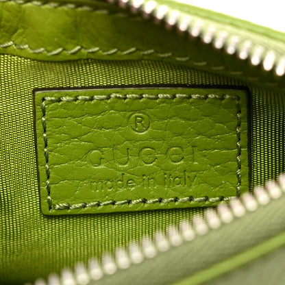 Gucci Dollar Calfskin Enamel Monochrome GG Marmont Key Case Card Holder Lemon Leaf 6 of 7