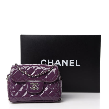 Chanel Patent Brilliant Mini Flap WOC Bag Violet 12 of 12
