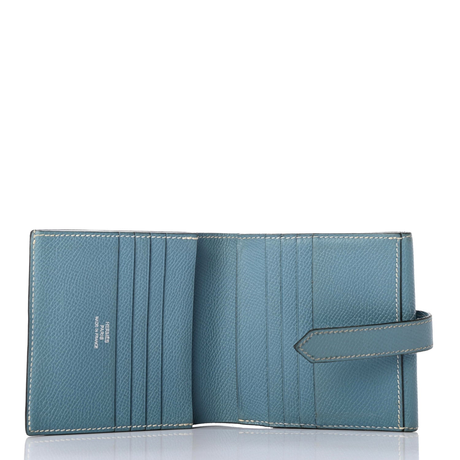 Hermes Epsom Bearn Recto Verso Wallet Blue Jean 5 of 14