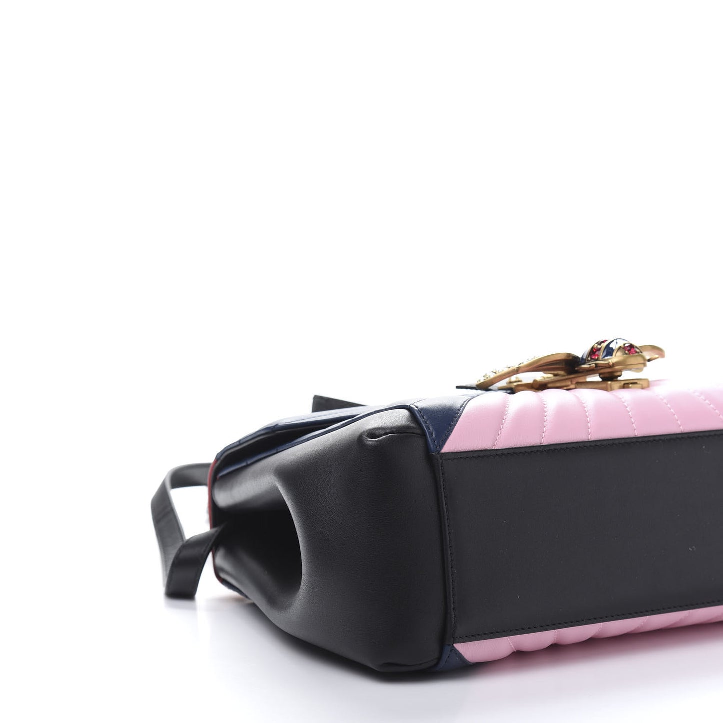 Calfskin Bamboo Trapuntata Queen Margaret Top Handle Bag Blue Agata Hibiscus Red Mystic White Sugar Pink