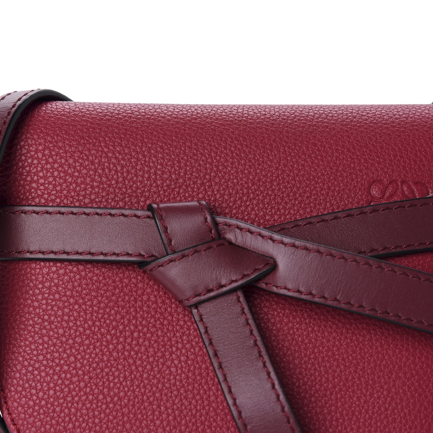 Grained Calfskin Mini Gate Crossbody Bag Raspberry Wine