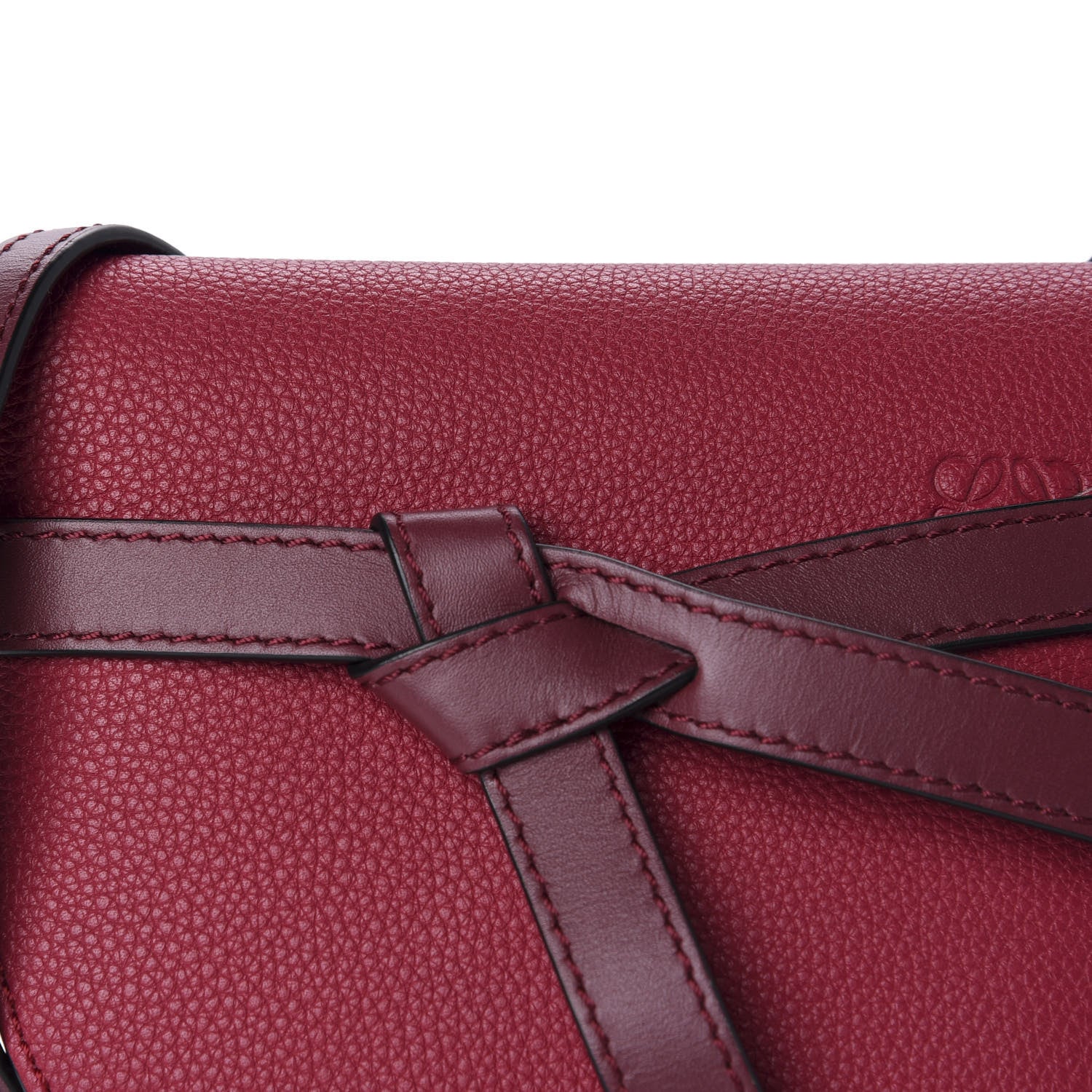 Loewe Grained Calfskin Mini Gate Crossbody Bag Raspberry Wine 9 of 9