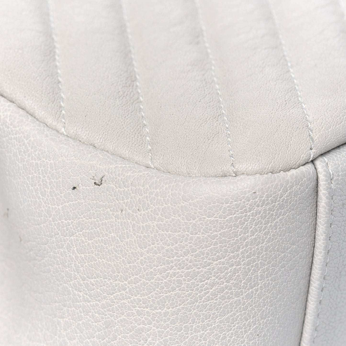Sheepskin Matelasse Chevron Monogram Medium College Bag Crema Soft