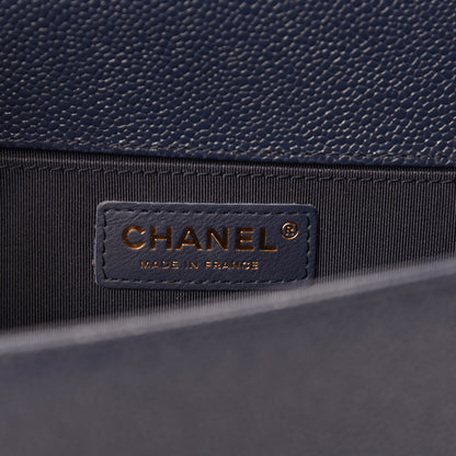 Chanel Caviar Quilted Medium Boy Flap Dark Blue 8 of 11