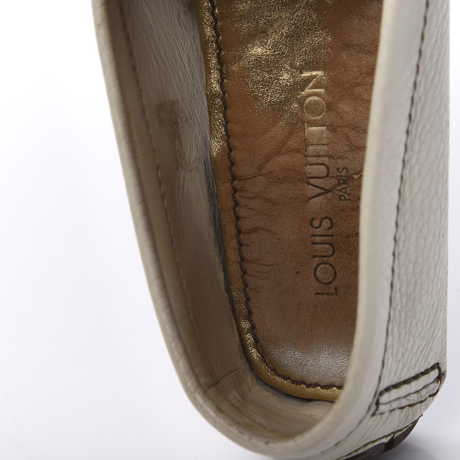 Louis Vuitton Grained Calfskin Oxford Loafers 38.5 White 13 of 19