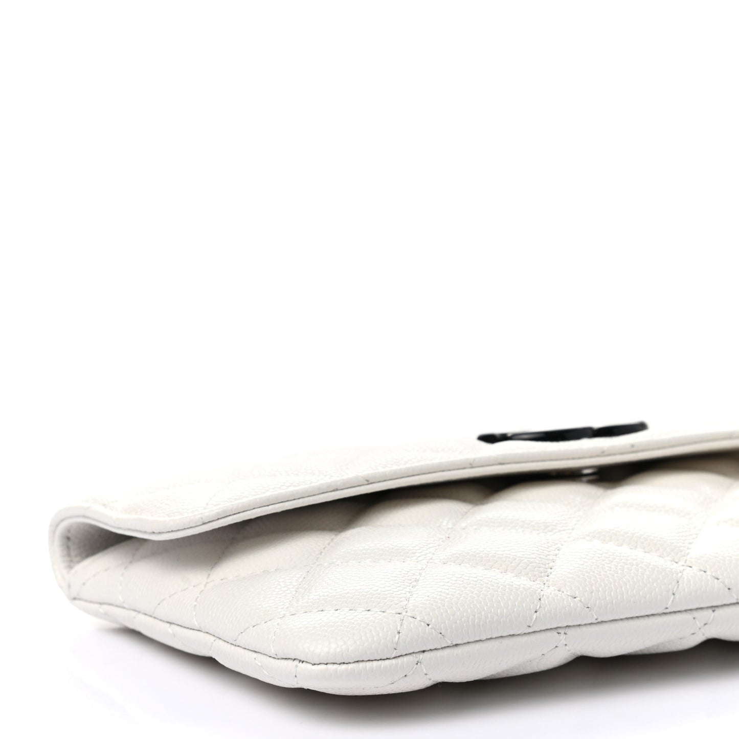 Caviar Quilted My Everything Flap Pouch White