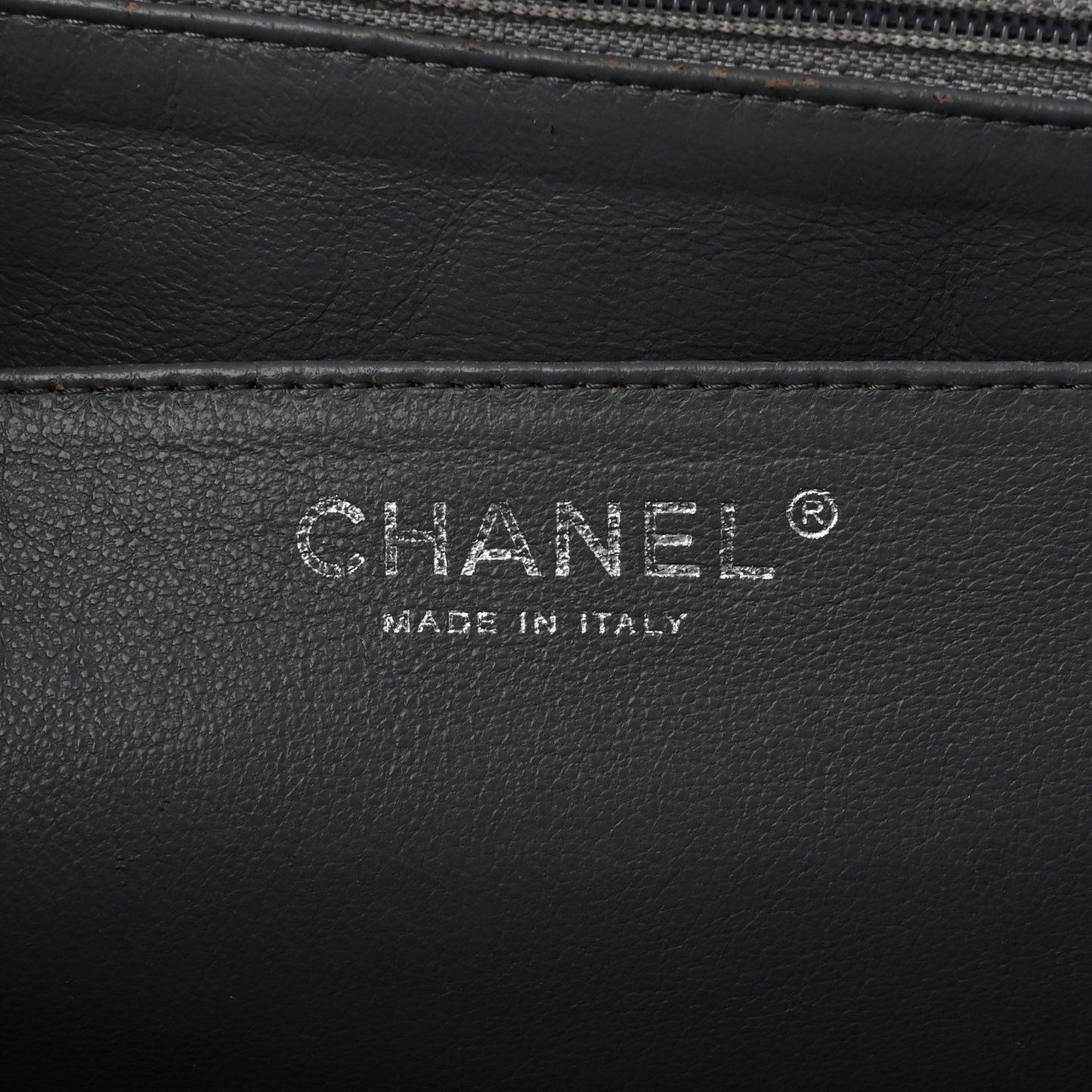 Patent Quilted Maxi Single Flap Grey