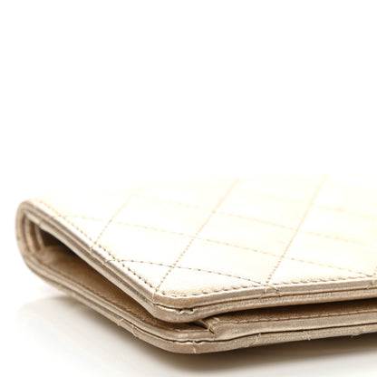 Chanel Metallic Lambskin Quilted Yen Wallet Gold 8 of 10