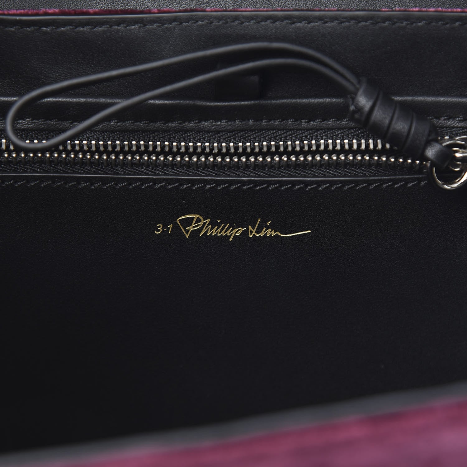 3.1 Phillip Lim 3.1 Textured Calfskin Velvet Mini Pashli Satchel Black Bordeaux 6 of 13