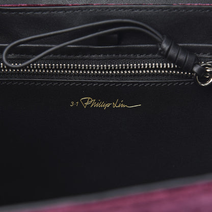 3.1 Phillip Lim 3.1 Textured Calfskin Velvet Mini Pashli Satchel Black Bordeaux 6 of 13