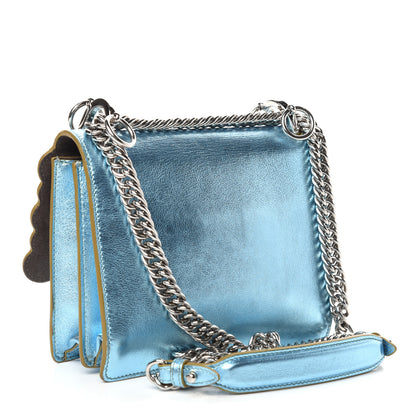 Fendi Vitello Catalan Mirror Scalloped Multi Studded Small Kan I Shoulder Bag Blue 3 of 10
