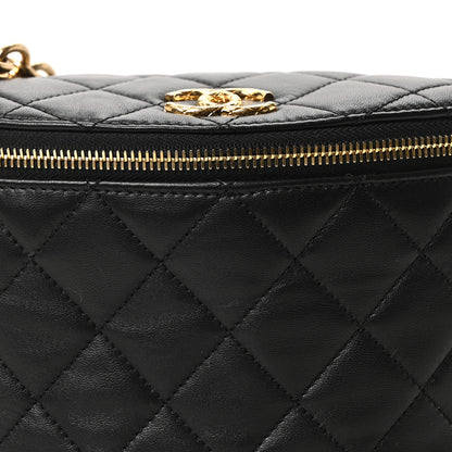 Chanel Lambskin Pearl Quilted CC Belt Bag Black 8 of 10