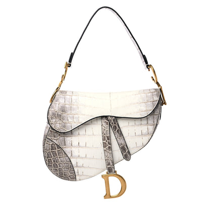 Christian Dior Niloticus Crocodile Himalaya Saddle Bag Latte 1 of 9