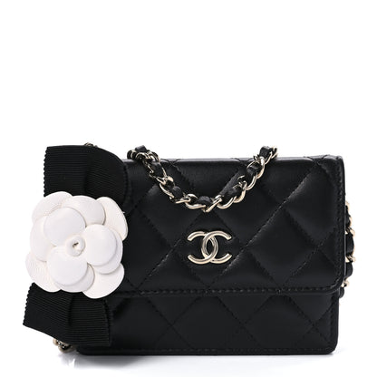 Chanel Lambskin Quilted My Chanel Lady Card Holder On Chain Black 1 of 9