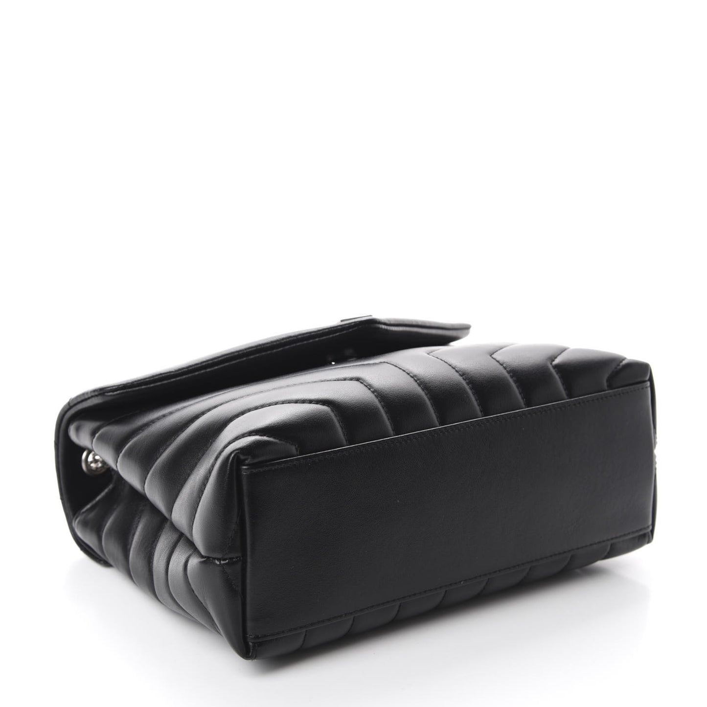 Calfskin Y Quilted Monogram Small Loulou Chain Satchel Black