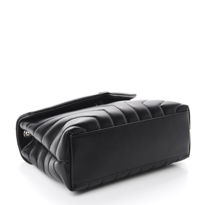 Saint Laurent Calfskin Y Quilted Monogram Small Loulou Chain Satchel Black 4 of 12