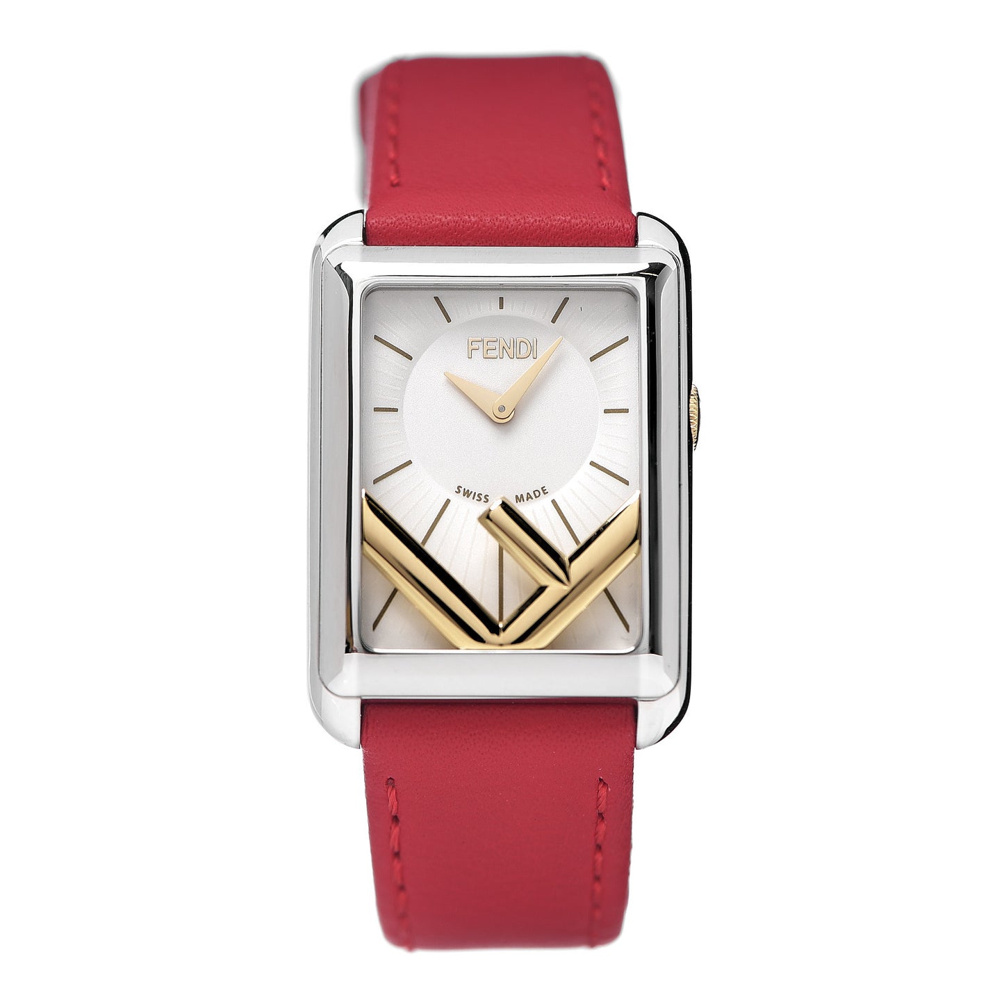 Stainless Steel Calfskin 22mm Run Away Quartz Watch Red