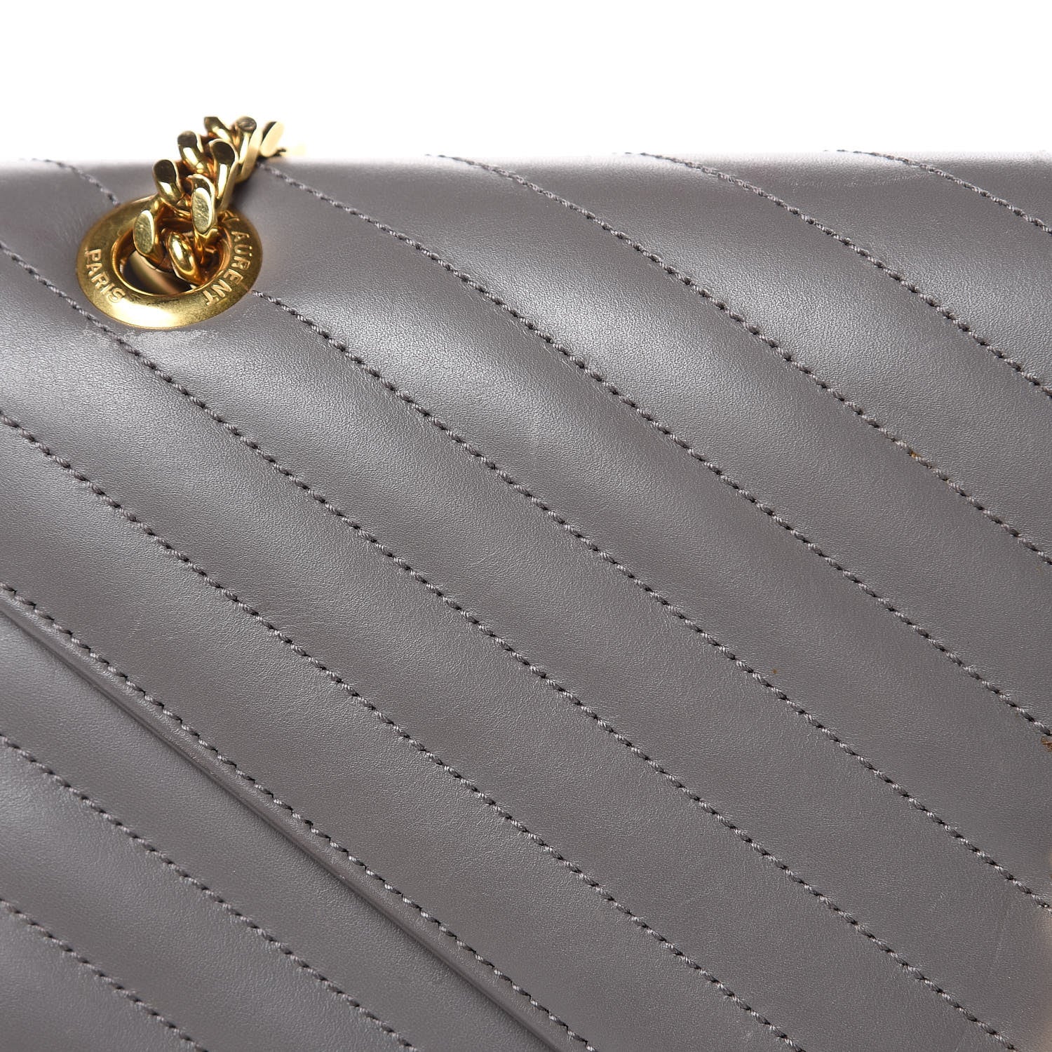 Saint Laurent Smooth Calfskin Matelasse Large Monogram Satchel Fog 12 of 15