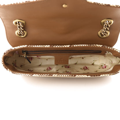 Gucci Raffia Elaphe Matelasse Small GG Marmont Shoulder Bag Natural Cream Brown 5 of 10