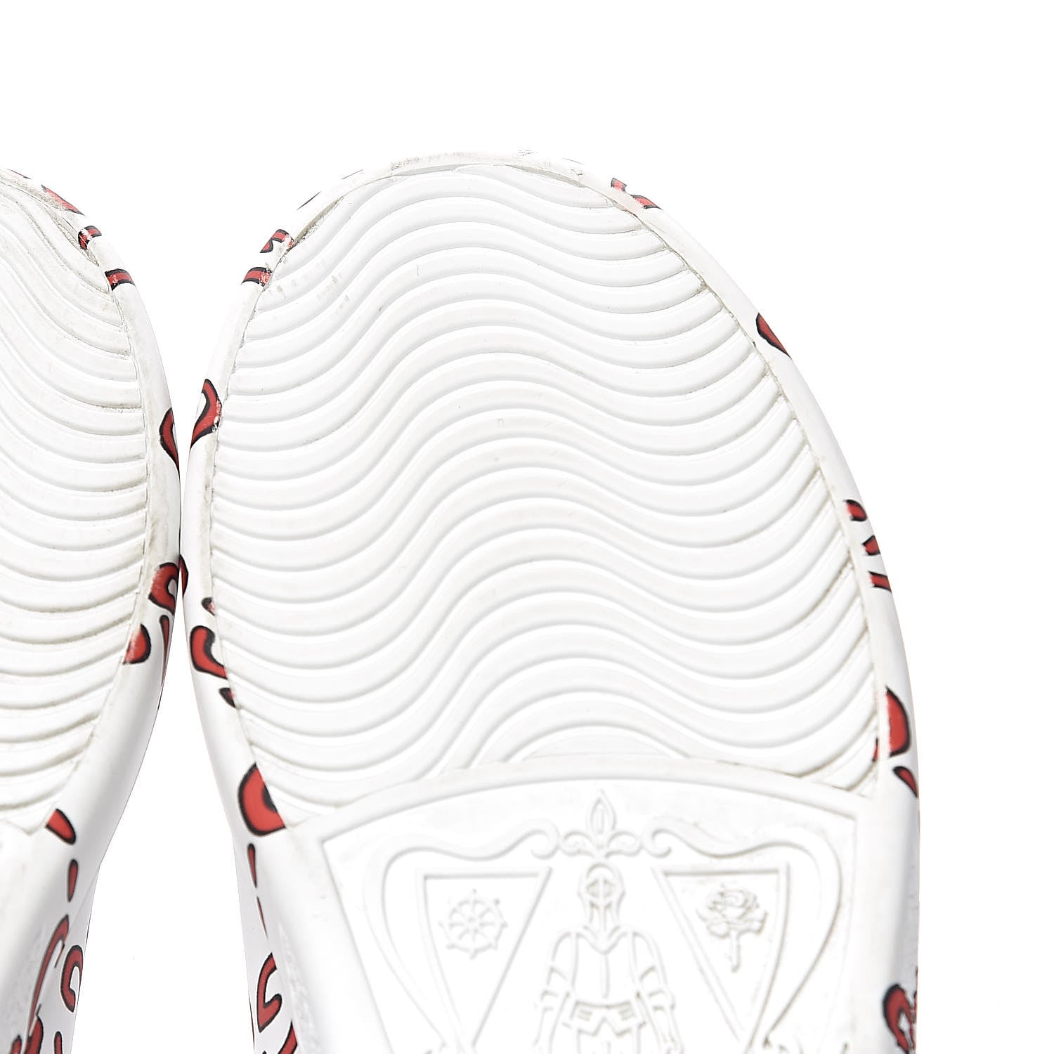 Gucci Calfskin GucciGhost Print Womens Ace Sneakers 37 White Hibiscus Red 10 of 15