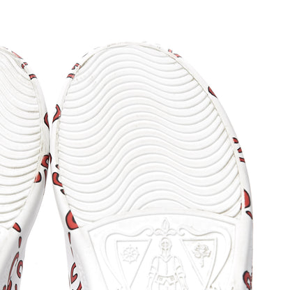 Gucci Calfskin GucciGhost Print Womens Ace Sneakers 37 White Hibiscus Red 10 of 15