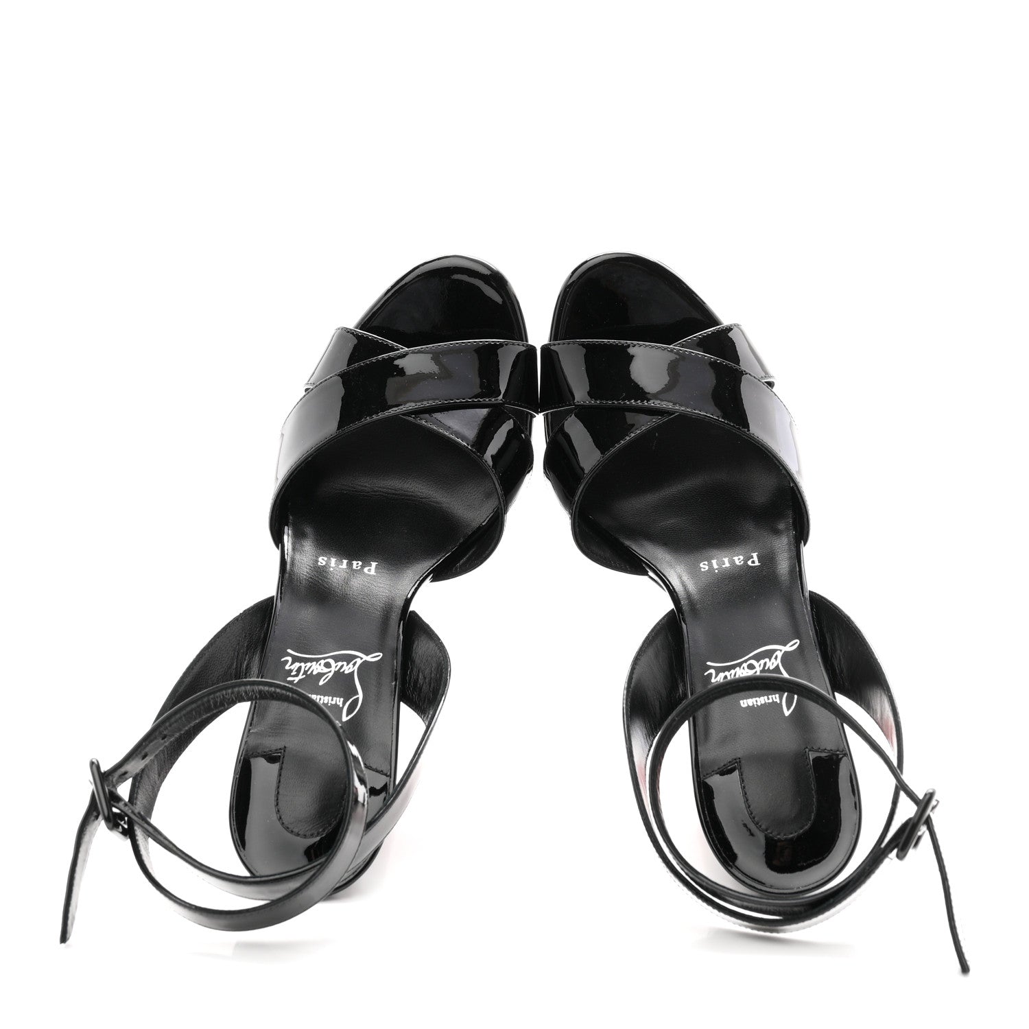 Christian Louboutin Patent Supramariza 130 Sandals 37 Black 2 of 9