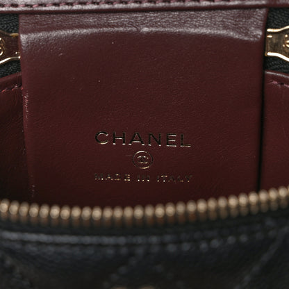Chanel Caviar Quilted Small Vertical Coco Beauty Vanity Case With Chain Black 6 of 9
