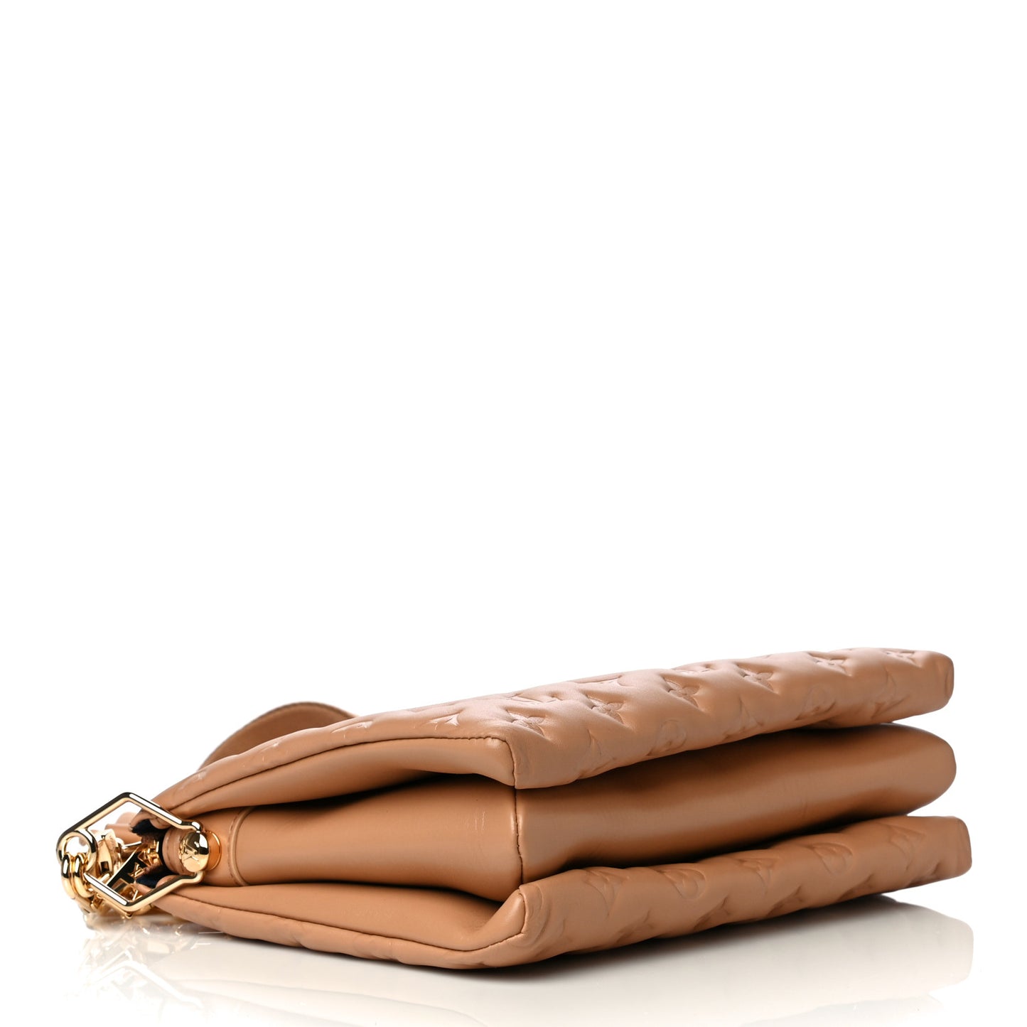 Lambskin Embossed Monogram Coussin PM Camel