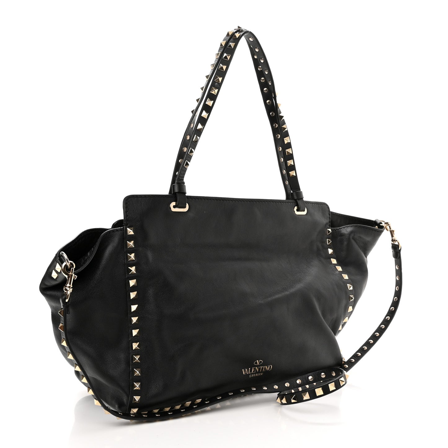 Vitello Medium Rockstud Tote Black
