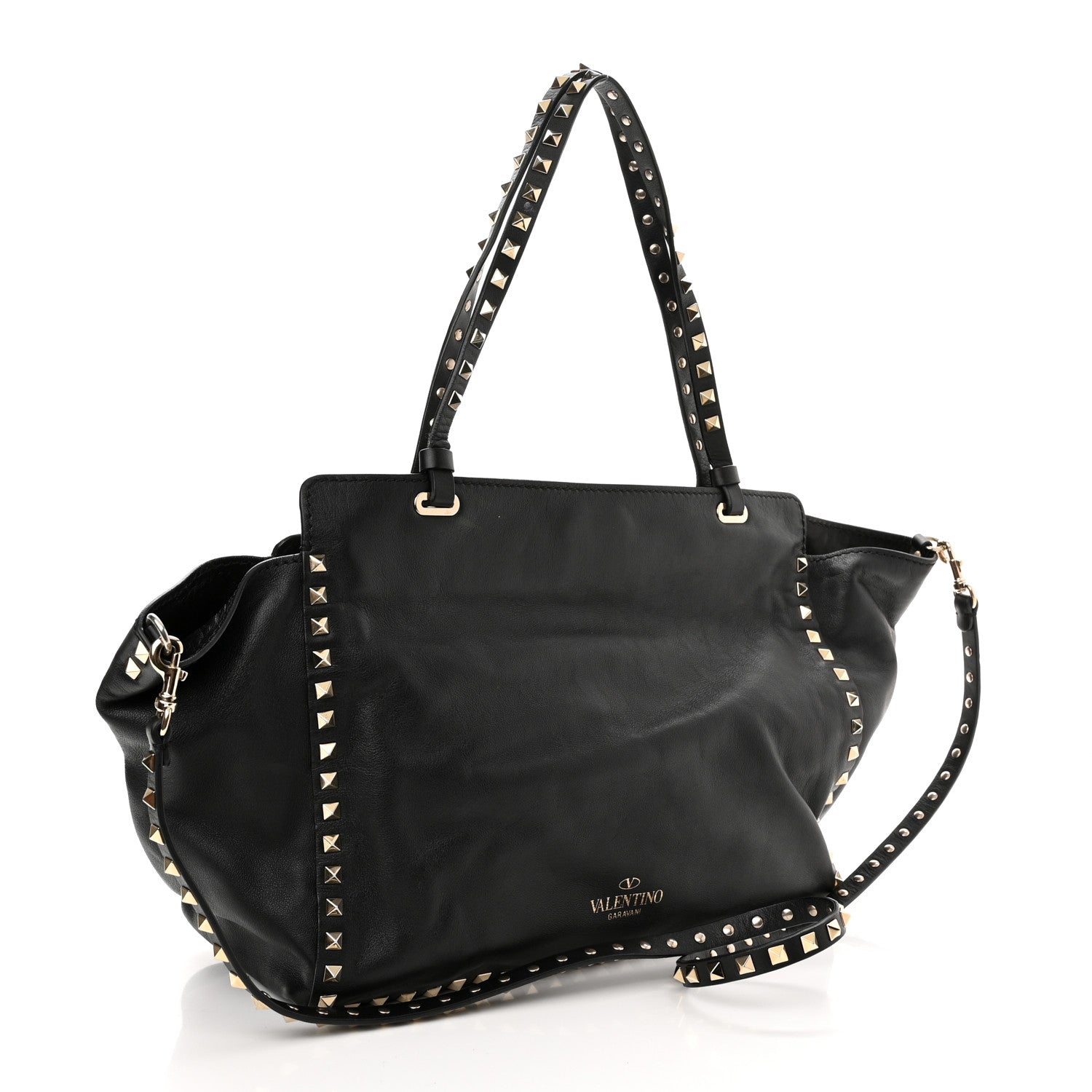 Valentino Garavani Vitello Medium Rockstud Tote Black 3 of 12