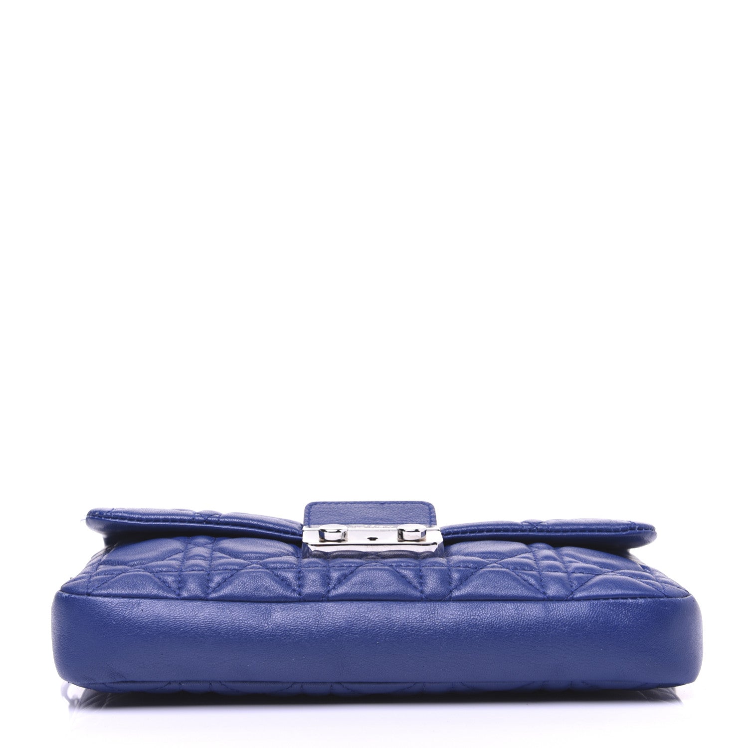 Christian Dior Lambskin Cannage New Lock Pouch Blue 10 of 11