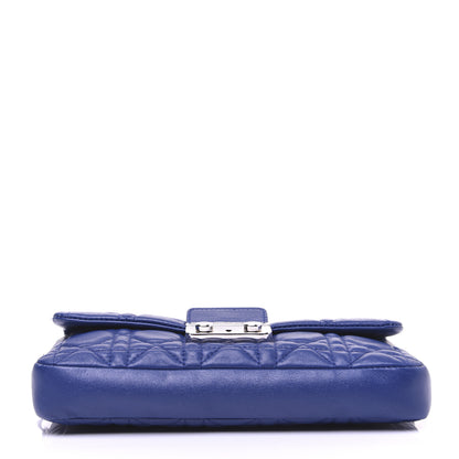 Christian Dior Lambskin Cannage New Lock Pouch Blue 10 of 11