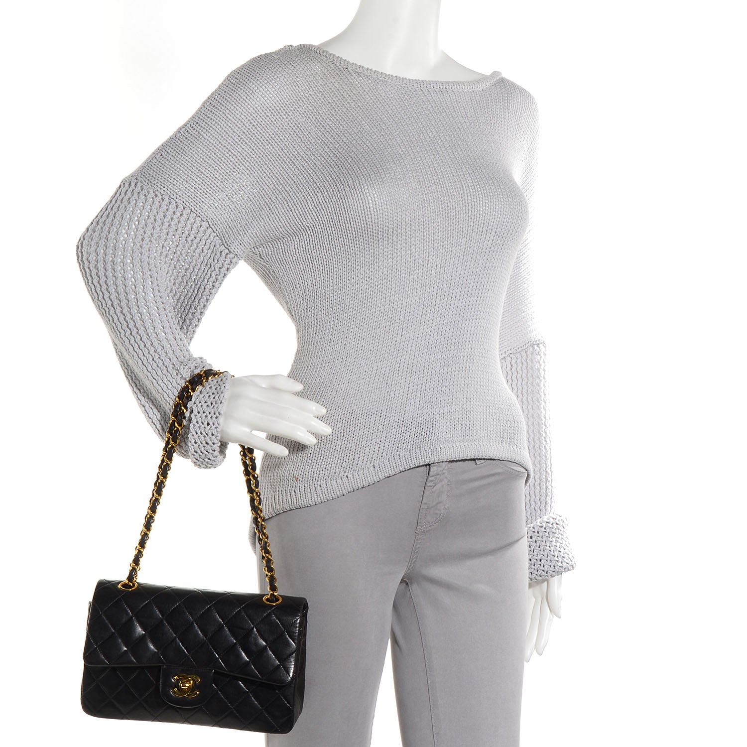 Chanel Lambskin Quilted Small Double Flap Black 2 of 9