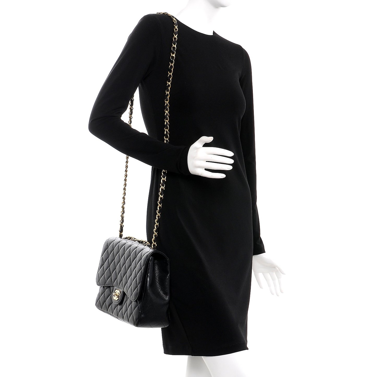Caviar Quilted Jumbo Single Flap Black