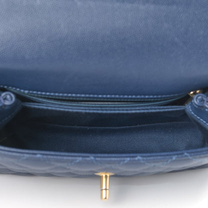 Chanel Caviar Quilted Mini Coco Handle Flap Navy Blue 5 of 12