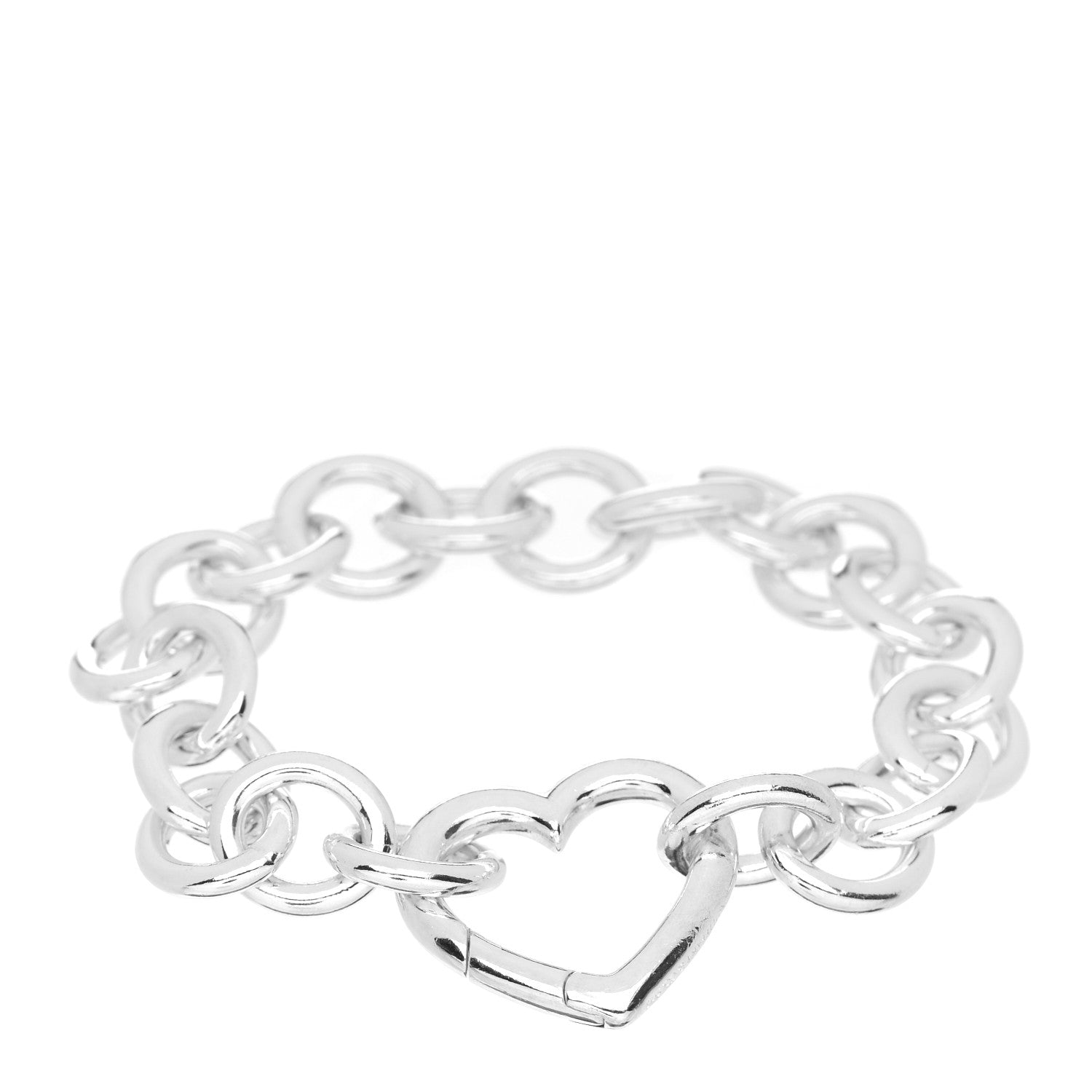 Tiffany Sterling Silver Open Heart Clasp Bracelet 1 of 3