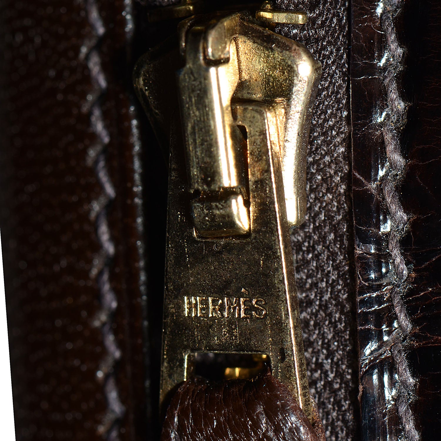 Hermes Shiny Porosus Crocodile Kelly Sellier 25 Cocoan 25 of 28