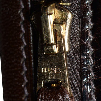 Hermes Shiny Porosus Crocodile Kelly Sellier 25 Cocoan 25 of 28
