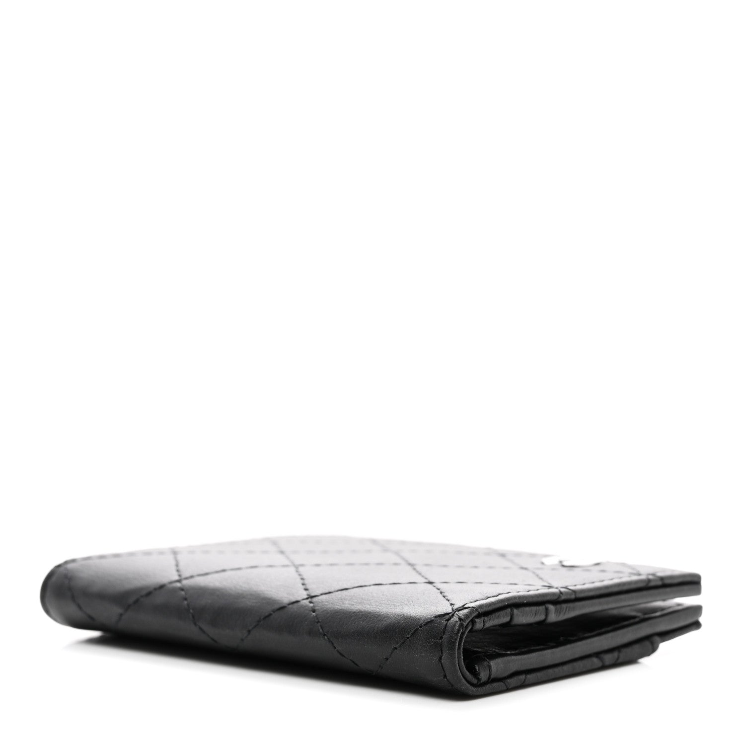 Chanel Grained Calfskin Quilted Card Holder Wallet So Black 4 of 8