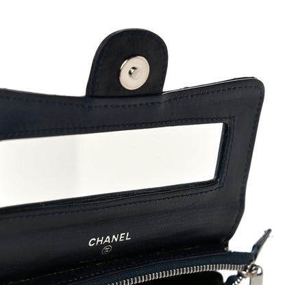 Chanel Lambskin Quilted Flap Cosmetic Case Blue 8 of 11