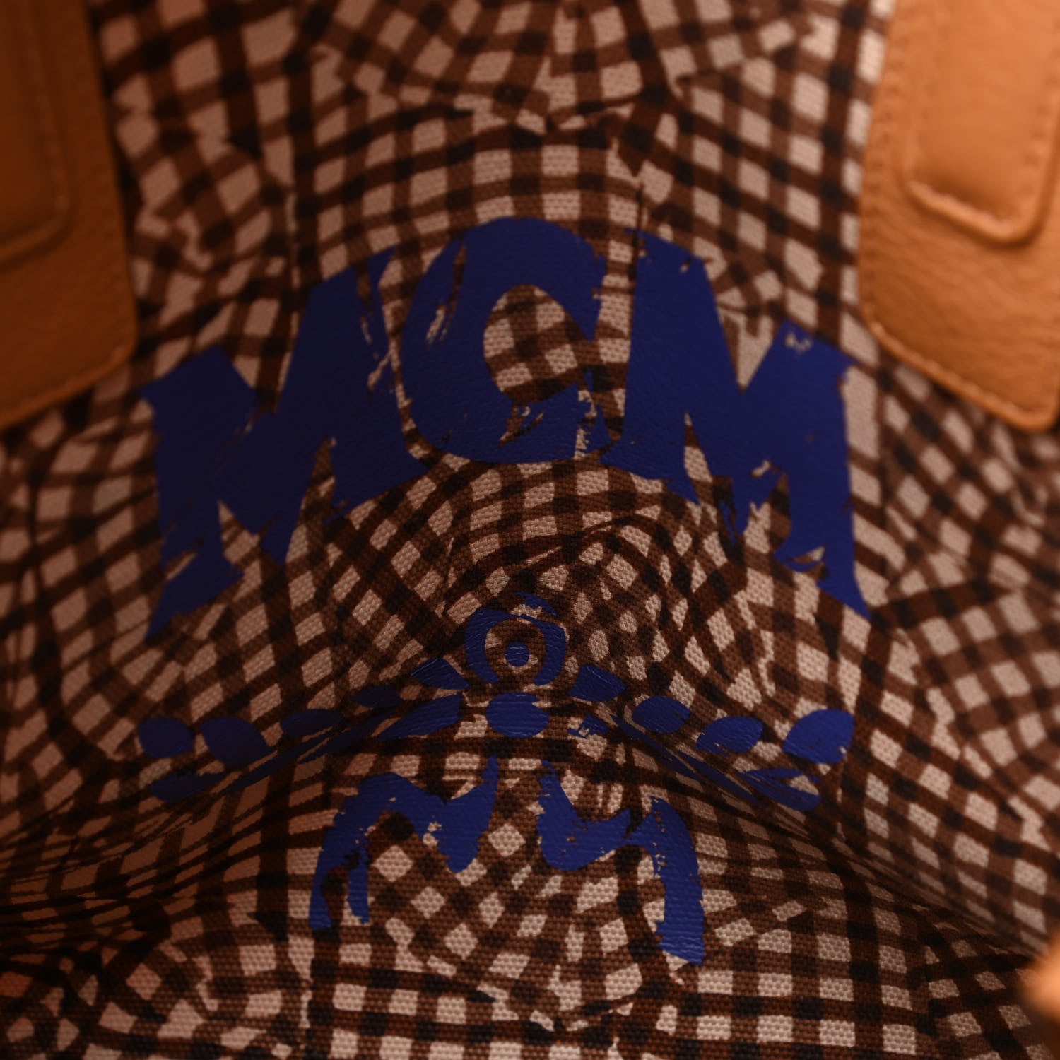 MCM Visetos Medium Liz Reversible Shopper Tote Cognac 6 of 10