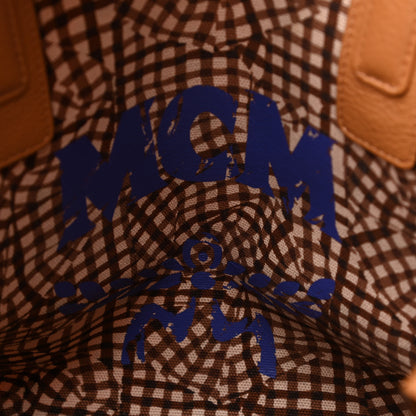 MCM Visetos Medium Liz Reversible Shopper Tote Cognac 6 of 10
